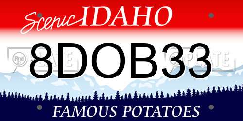 8DOB33 Idaho License Plate
