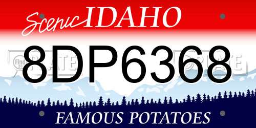 8DP6368 Idaho License Plate