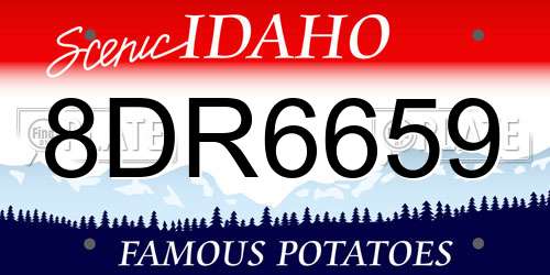 8DR6659 Idaho License Plate