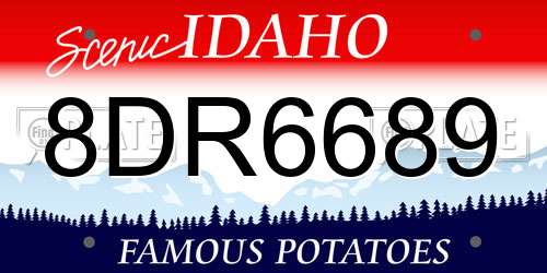 8DR6689 Idaho License Plate
