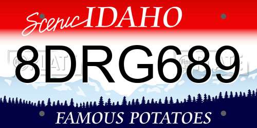 8DRG689 Idaho License Plate