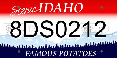 8DS0212 Idaho License Plate