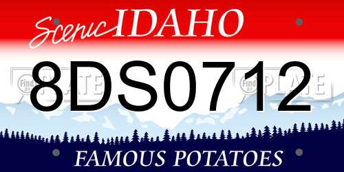 8DS0712 Idaho License Plate