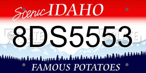 8DS5553 Idaho License Plate