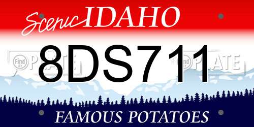 8DS711 Idaho License Plate