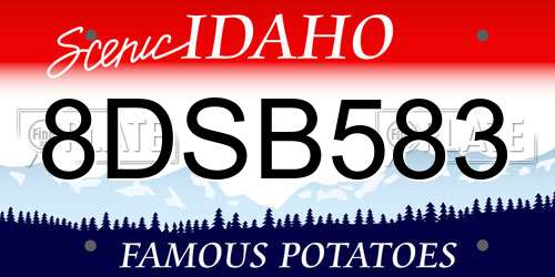 8DSB583 Idaho License Plate