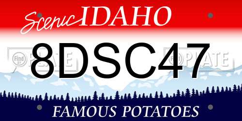 8DSC47 Idaho License Plate