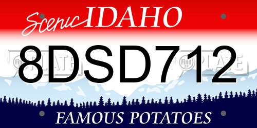 8DSD712 Idaho License Plate