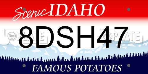 8DSH47 Idaho License Plate