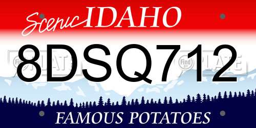 8DSQ712 Idaho License Plate
