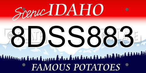 8DSS883 Idaho License Plate