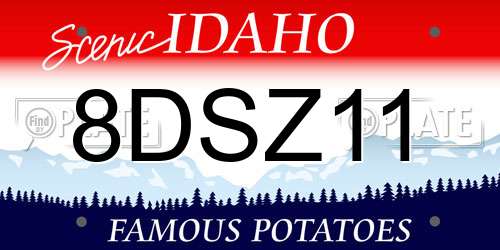 8DSZ11 Idaho License Plate