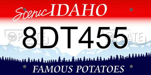 8DT455 Idaho License Plate
