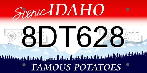 8DT628 Idaho License Plate