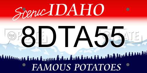 8DTA55 Idaho License Plate