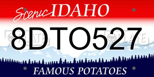8DTO527 Idaho License Plate