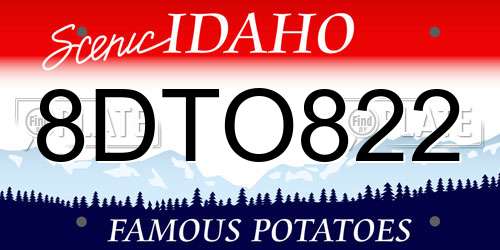 8DTO822 Idaho License Plate