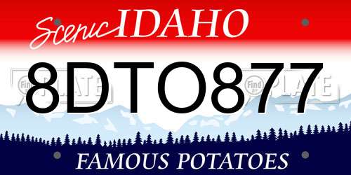8DTO877 Idaho License Plate