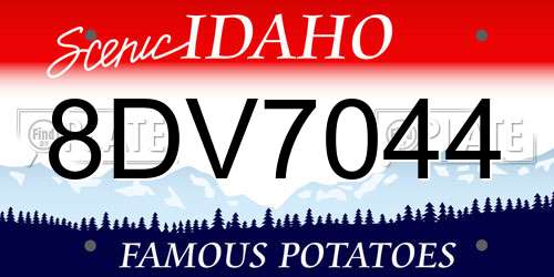 8DV7044 Idaho License Plate