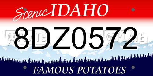 8DZ0572 Idaho License Plate