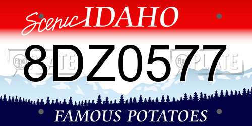 8DZ0577 Idaho License Plate