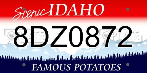 8DZ0872 Idaho License Plate