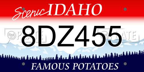 8DZ455 Idaho License Plate