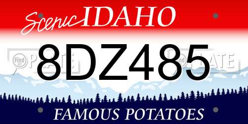 8DZ485 Idaho License Plate