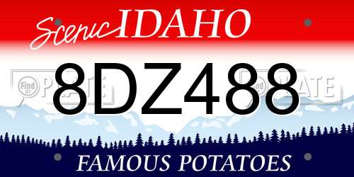 8DZ488 Idaho License Plate