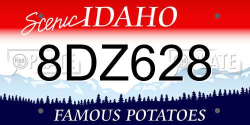 8DZ628 Idaho License Plate