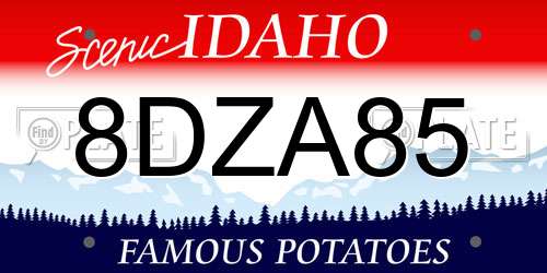 8DZA85 Idaho License Plate