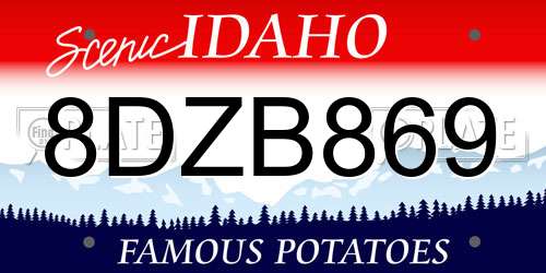 8DZB869 Idaho License Plate