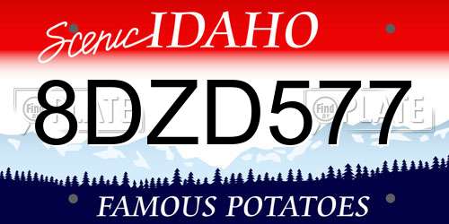 8DZD577 Idaho License Plate