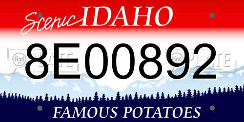 8E00892 Idaho License Plate