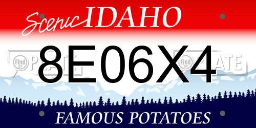 8E06X4 Idaho License Plate