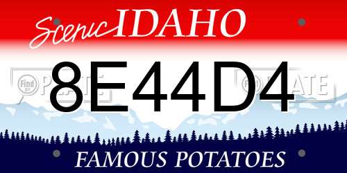 8E44D4 Idaho License Plate