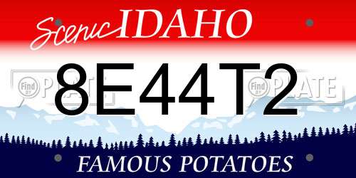 8E44T2 Idaho License Plate