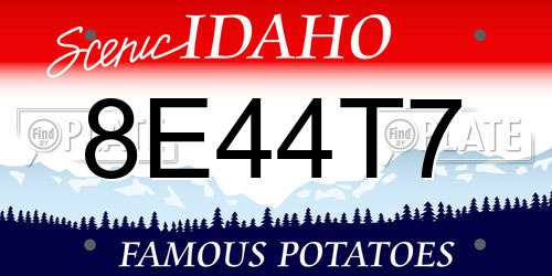 8E44T7 Idaho License Plate