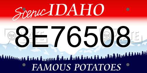 8E76508 Idaho License Plate