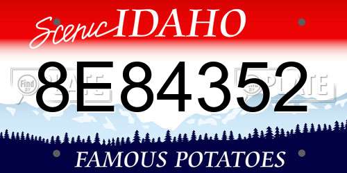 8E84352 Idaho License Plate
