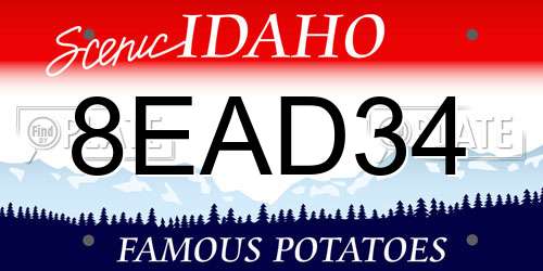 8EAD34 Idaho License Plate