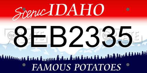 8EB2335 Idaho License Plate