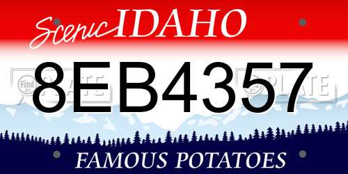 8EB4357 Idaho License Plate