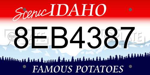8EB4387 Idaho License Plate
