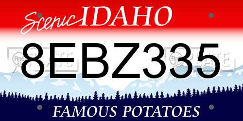 8EBZ335 Idaho License Plate