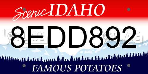 8EDD892 Idaho License Plate