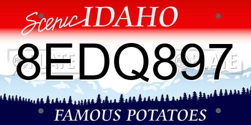 8EDQ897 Idaho License Plate