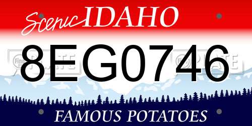 8EG0746 Idaho License Plate