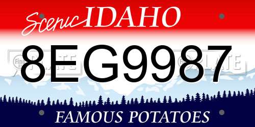 8EG9987 Idaho License Plate