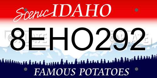 8EHO292 Idaho License Plate